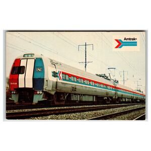 Vintage Amtrak Metroliner Electric Train Postcard - New Haven New York